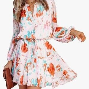 Clarisbelle Tie Waist Floral Dress Medium